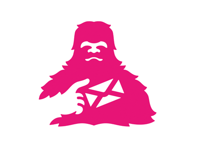 Yeti bigfoot brand design envelope giant identity logo pink sasquatch vector yeti