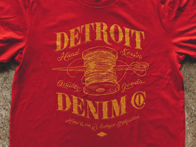 Detroit Denim Tee denim design detroit drawn hand michigan print screen t shirt tee typography