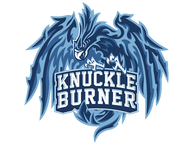 Knuckle Burner Main brand design fire identity illustration logo phoenix sports vector