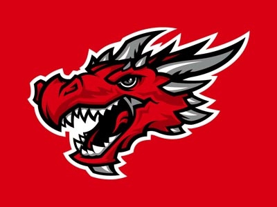 Swartz Creek Dragons Head brand design dragon dragons identity illustration logo school sport vector