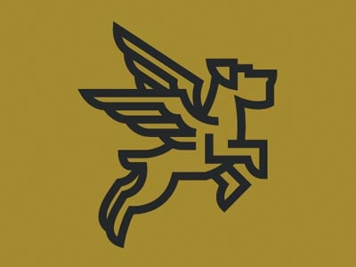 Flying Schnauzer brand design dog identity illustration logo schnauzer sport vector wing