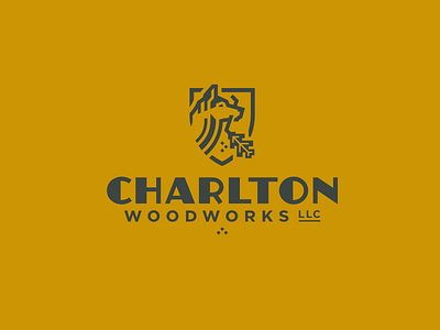 Charlton Shield Vertical brand design dog husky identity lines logo minimal thick type vector woodworking