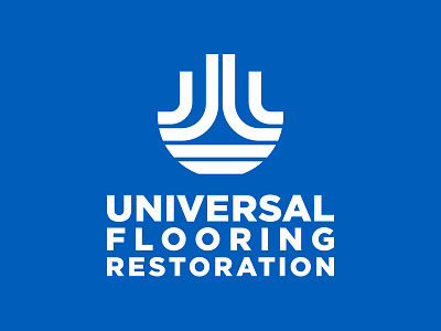 Universal Flooring Restoration Main Logo brand design identity lines logo minimal thick type utilitarian vector