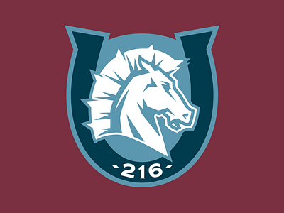 216 Broncos Shoulder Patch Logo brand bronco hockey horse logo patch redesign sports vector