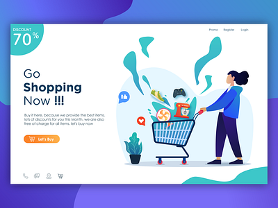 online shopping design flat illustration ui vector webdesign website