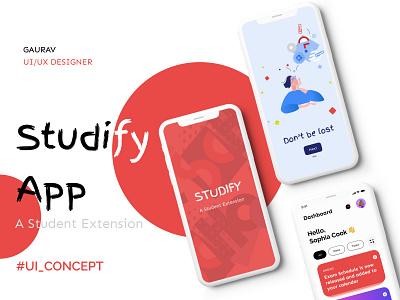 Studify App UI Concept(Student Mangement System) app interface app ui app ui design app uiux management student studify ui