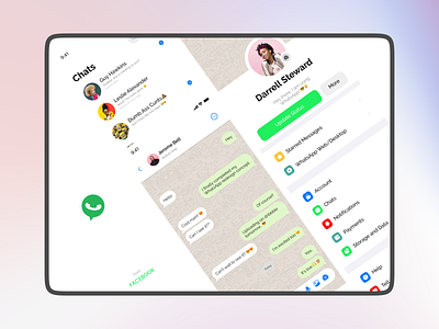 WhatsApp Redesign Concept app facebook ui uidesign uiux whatsapp whatsapp redesign
