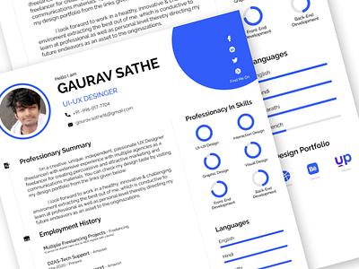 Portfolio / CV Design Template cv design portfolio profile resume template ui ui design