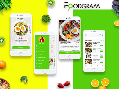 Foodgram Food app Ui Design concept colorful food food app food app design photshop ui ui design user interface design userinterface