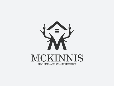 Logo Design For Mckinnis Roofing Construction construction logo logo roof roofing logo