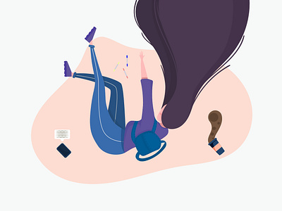 Falling Girl adobeillustator character flat illustration girl illustration vector