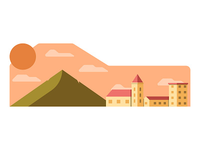 City and hills adobeillustator flat illustration illustration vector