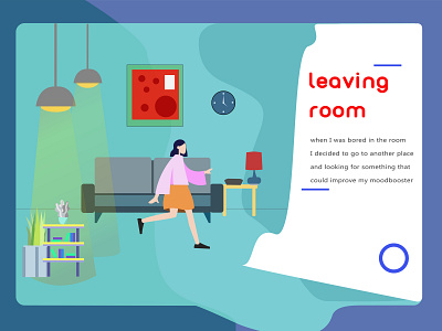 Leaving Room - upgrade mood illustration vector