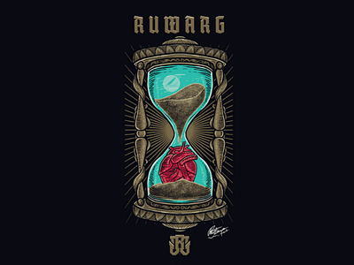 Killed by Time album art album cover apparel artwork dark art design drawing hatching heart hourglass logo metalhead music poster shirt skull tshirt tshirt design wacom