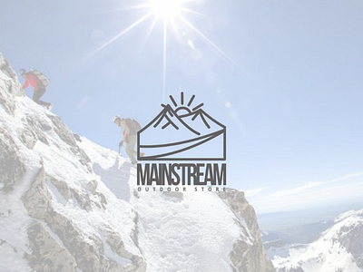Mainstream adventure brand branding desainer logo gear icon logo logo perusahaan mountain vector