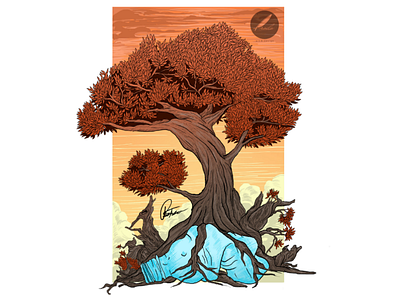 "Survival" brand design earth global warming illustration illustrator logo nature plastic tree vector