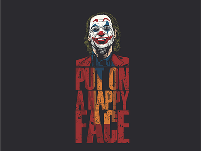 "put on a happy face" brand icon illustration joker logo vector