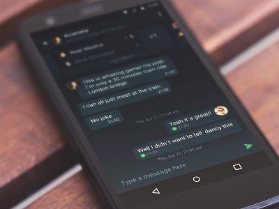 Chat screen android app caracas design material sport ui ux venezuela