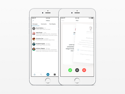 Inbox & poll proposal appdesign design ui ux