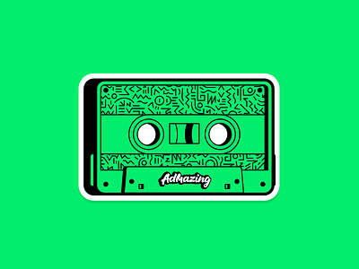 Retro cassette stiker admazing branding cassette illustration ilustrator retro sticker stickers vintage