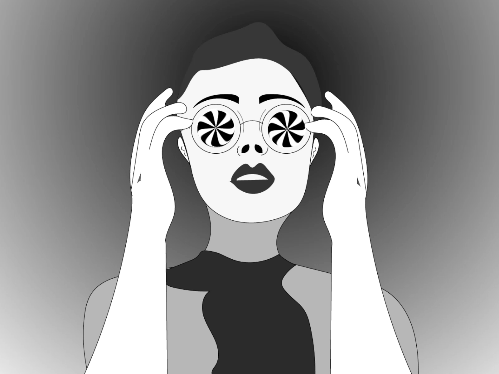 Hypnosis animation blackwhite design gif girl illustraion illustration motion motionober графика движения дизайн дизайн движения