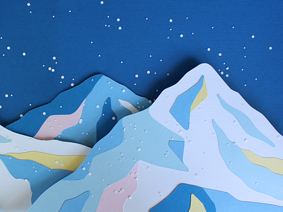 New Project cold craft illustration mountains paper physical snow winter