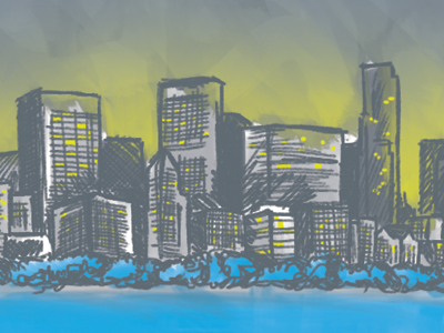 Chicago Skyline chicago city illustration ipad skyline spot colors