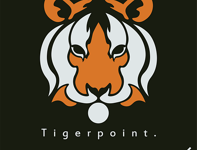 Tiger point abstract animals design icon illustration logo minimal simple tiger vector