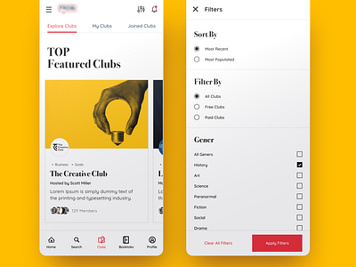 Book Club App UI
