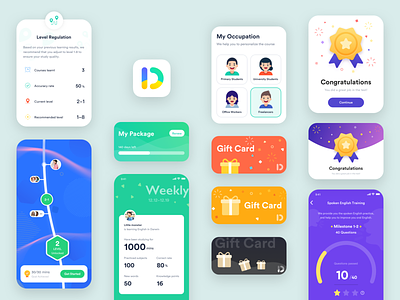 Daily UI 008 - App screens 100 day project 100 day ui challenge 100daysofui app app design collection congratulations cover image daily ui daily ui challenge daily ui project data english learning map membership redesign report screenshots user persona