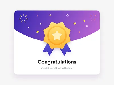 Congratulation Page_Visual 1 badge colorful congrats congratulations fireworks goodjob medal page ui