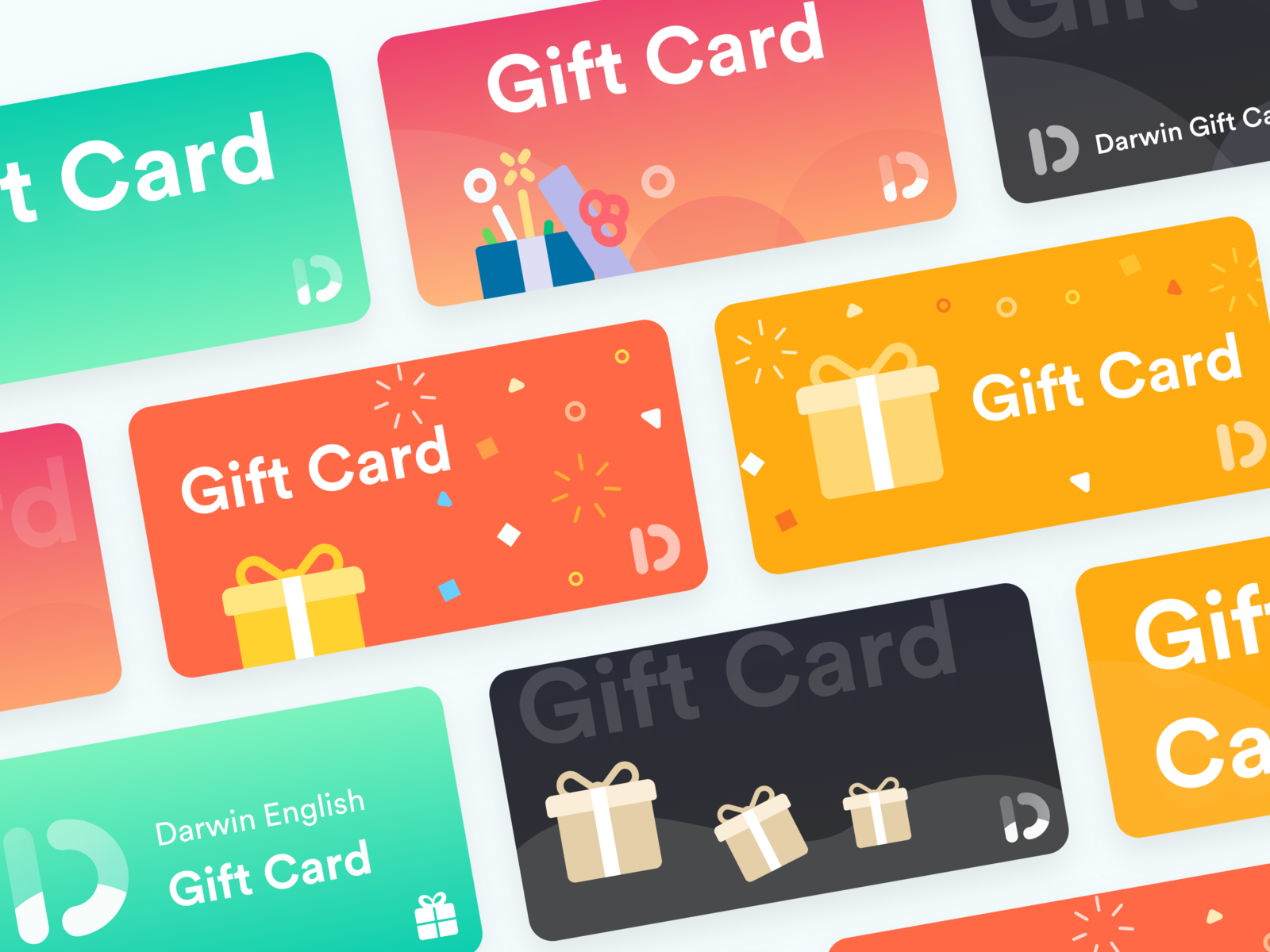 Darwin English Gift Card by Meixiu Pan on Dribbble