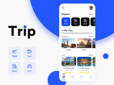 Daily UI 001 - Trip App 100 day project 100daychallenge 100daysofui app app design daily ui daily ui 001 daily ui project dailyuichallenge travel app trip trip app