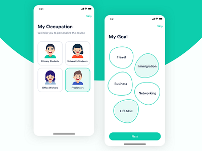 Daily UI 003 - User Persona 100 day project 100 days challenge 100 days of ui app design app ui daily ui 003 daily ui challenge daily ui project english learning english studying liulishuo mobile app mobile ui onboarding onboarding flow onboarding ui persona user profile