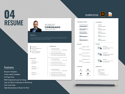 Resume design with cover letter