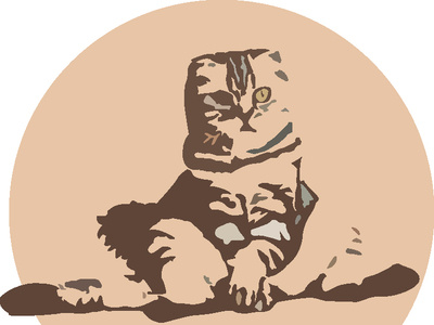 Kucing Duduk desain ilustrasi logo vektor