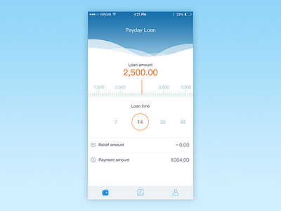 Paydayloan Dribbble app blue design ui ux