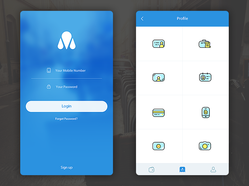 Financial app Login by Matt Ma on Dribbble