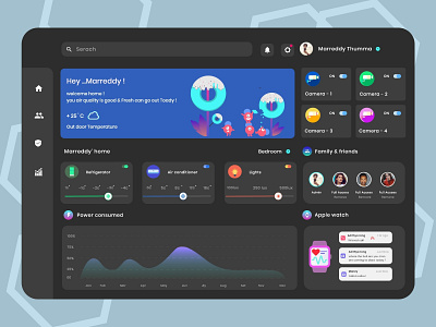 smart home dark mode app concept design minimal product design typography ui ux vector web website website design