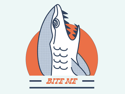 Bite Me bite bite me halftone illustration sf shark surf vector