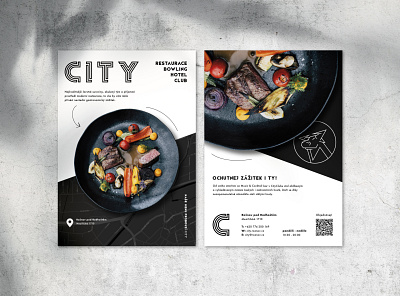 Leaflet for my client restaurant CITY branding design leaflet leaflet design minimalism poster restaurant typography