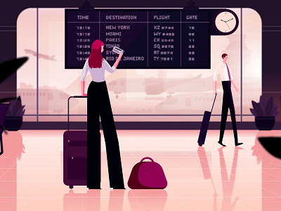 Tambre. Airport 2danimation art direction character character design illustration motion motion graphics offbeatestudio