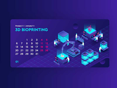 3d bioprinting design flat illustration illustrator ui vector web website