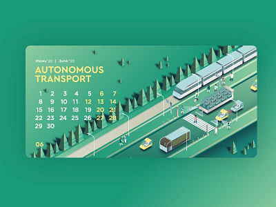 Autonomous transport design flat illustration illustrator ui vector web website