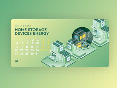 Home storage devices energy design flat illustration illustrator ui vector web website