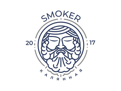 Logo smoker art flat icon illustration illustrator logo typography vector