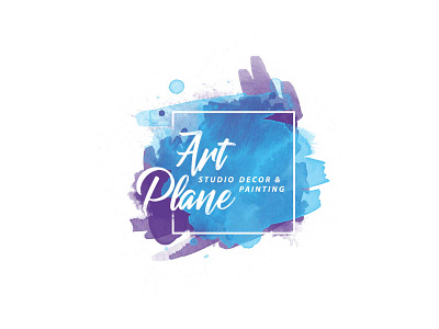 Art plane art flat illustration logo typography vector