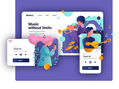 Music without limits art design flat illustration illustrator vector web website