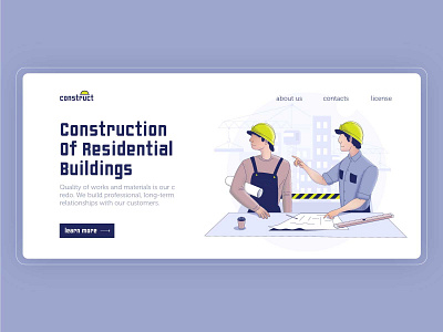 Constructor site design flat illustration illustrator ui vector web website