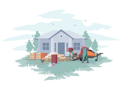 Construction work flat illustration illustrator vector